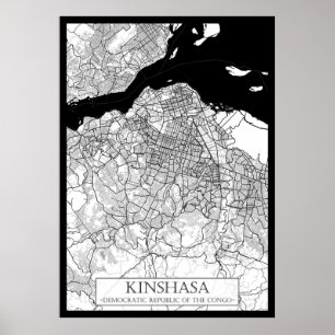 Póster Mapa de Kinshasa RD Congo