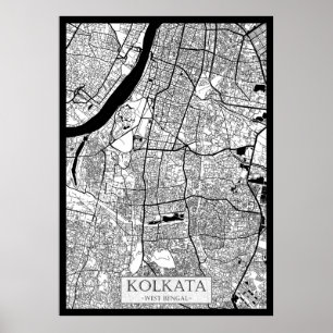 Póster Mapa de Kolkata West Bengal