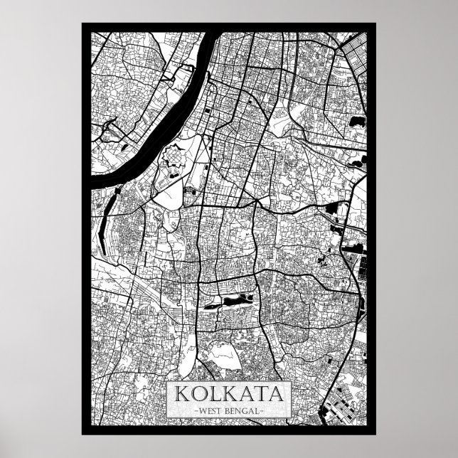 Póster Mapa de Kolkata West Bengal (Frente)