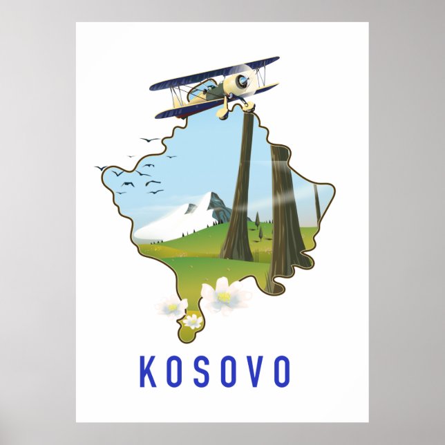 Póster Mapa de Kosovo (Frente)