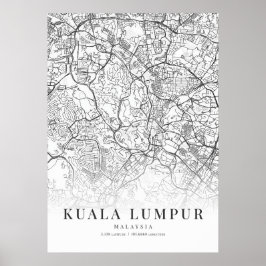 Póster Mapa de Kuala Lumpur