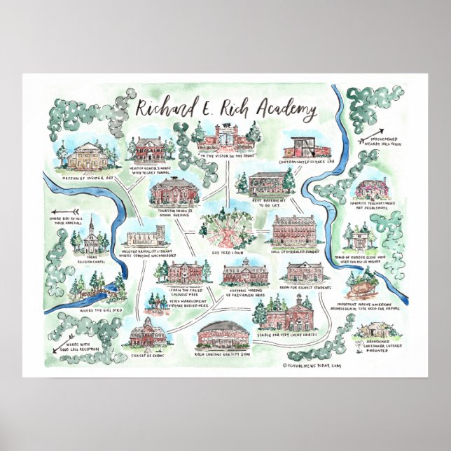 Póster Mapa de la academia Richard E Rich (Frente)