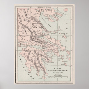 Póster Mapa de la Antigua Grecia (1901)