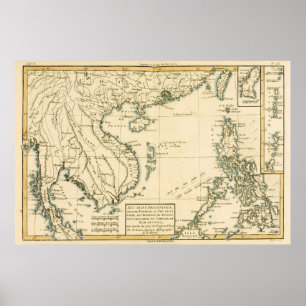 Póster Mapa de la Antigua India   Océano Índico