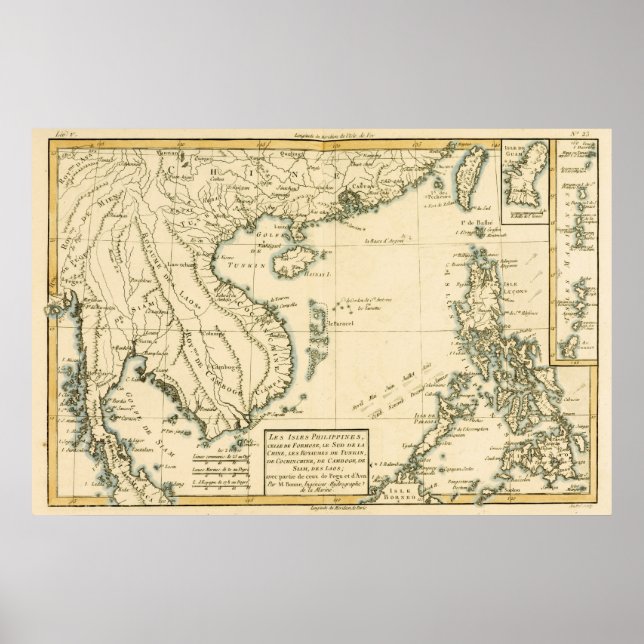 Póster Mapa de la Antigua India | Océano Índico (Frente)