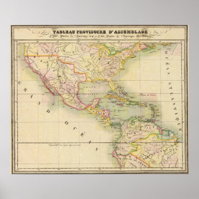 Póster Mapa de la Asamblea de América (Frente)