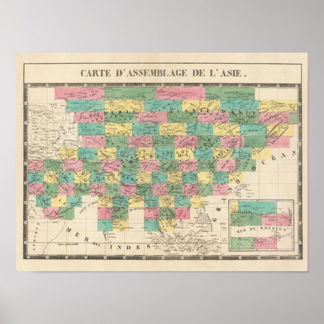 Póster Mapa de la Asamblea de Asia (Frente)