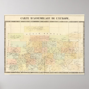 Póster Mapa de la Asamblea de Europa