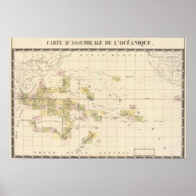 Póster Mapa de la Asamblea de Oceanía (Frente)