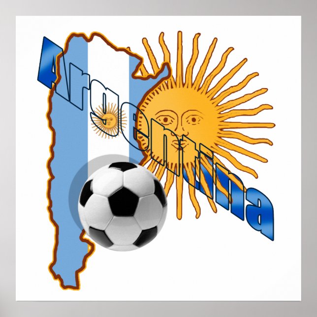 Póster Mapa de la bandera argentina (Frente)