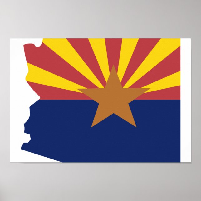 Póster Mapa de la bandera de Arizona (Frente)