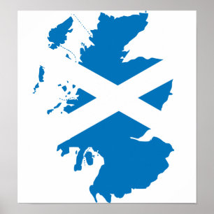 Póster Mapa de la bandera de Escocia del mismo tamaño