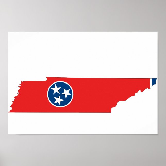 Póster Mapa de la bandera de Tennessee (Frente)