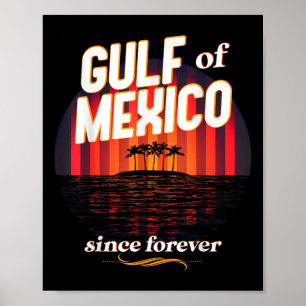 Póster Mapa De La Bandera Del Golfo De México De Estados