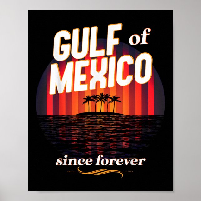 Póster Mapa De La Bandera Del Golfo De México De Estados  (Frente)
