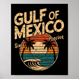 Póster Mapa De La Bandera Del Golfo De México De Estados 
