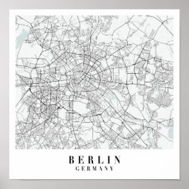 Póster Mapa de la Calle Azul de Alemania en Berlín