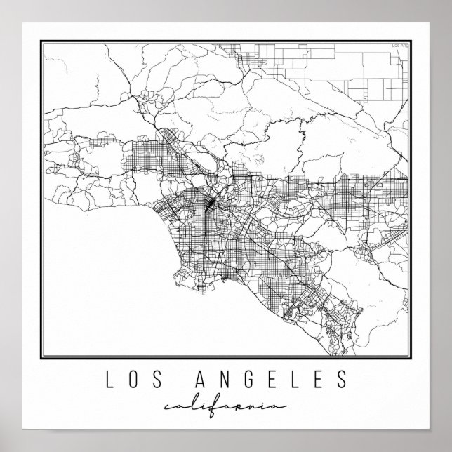Póster Mapa de la Calle de Los Ángeles (Frente)