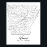 Póster Mapa de la calle mínima de Arkansas<br><div class="desc">Mapa de la calle mínima de Arkansas</div>