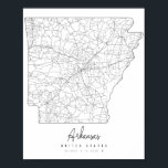 Póster Mapa de la calle mínima de Arkansas<br><div class="desc">Mapa de la calle mínima de Arkansas</div>