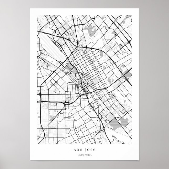 Póster Mapa de la calle moderna de la ciudad mínima de Sa (Frente)