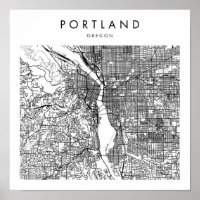 Mapa de la calle moderna mínima de Portland Oregon