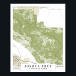 Póster Mapa de la calle Retro del Parque Nacional del Árb<br><div class="desc">Mapa de la calle Retro del Parque Nacional del Árbol Joshua</div>