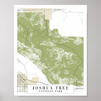 Póster Mapa de la calle Retro del Parque Nacional del Árb