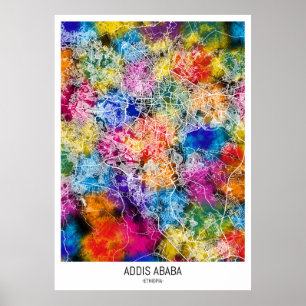 Póster Mapa de la ciudad de Addis Abeba
