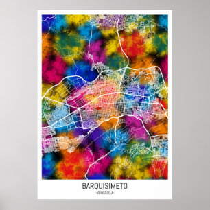 Póster Mapa de la ciudad de Barquisimeto