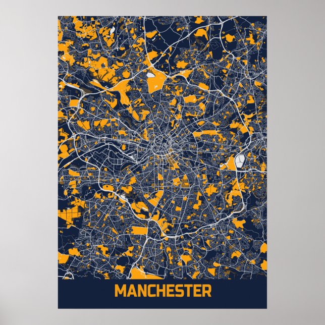 Póster Mapa de la ciudad de Bluefresh en el Reino Unido (Frente)