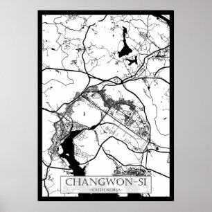 Póster Mapa de la ciudad de Campinas Brasil