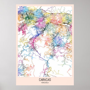 Póster Mapa de la ciudad de Caracas
