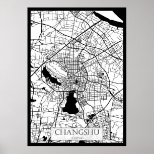 Póster Mapa de la ciudad de Changshu China