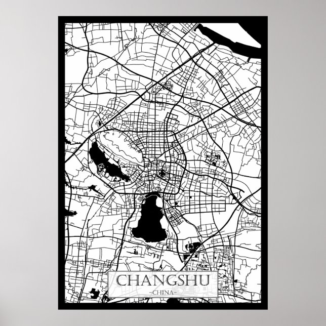 Póster Mapa de la ciudad de Changshu China (Frente)
