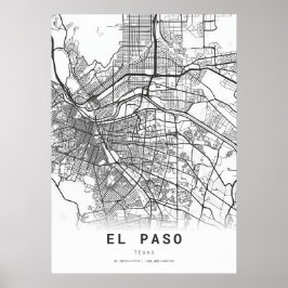 Póster Mapa de la ciudad de El Paso