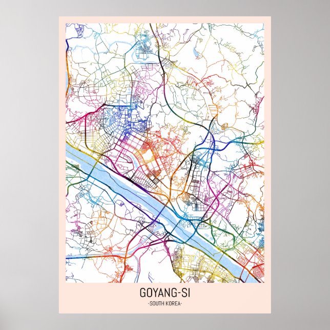 Póster Mapa de la ciudad de Goyang-si Corea del Sur (Frente)