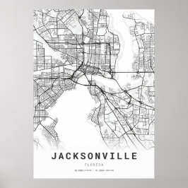Póster Mapa de la ciudad de Jacksonville