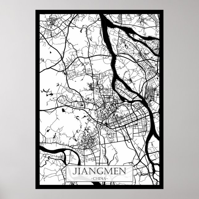 Póster Mapa de la ciudad de Jiangmen China (Frente)