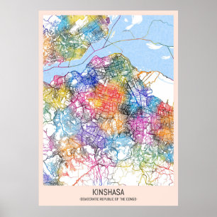 Póster Mapa de la ciudad de la República Democrática del