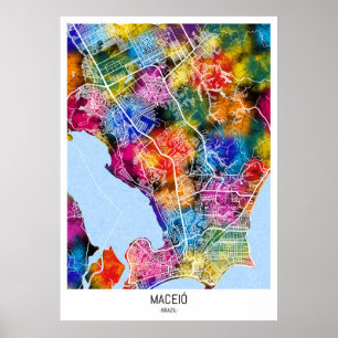 Póster Mapa de la ciudad de Maceió