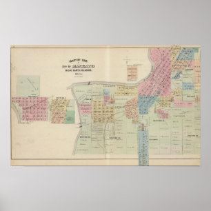 Póster Mapa de la ciudad de Mankato, Minnesota