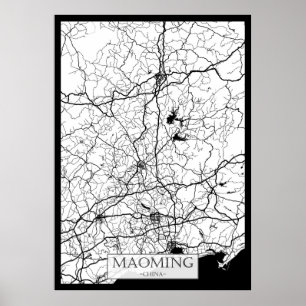 Póster Mapa de la ciudad de Maoming China