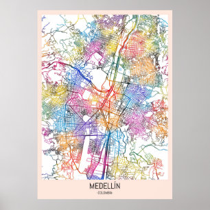 Póster Mapa de la ciudad de Medellín