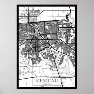 Póster Mapa de la Ciudad de Mexicali México