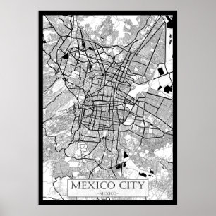 Póster Mapa de la Ciudad de México México