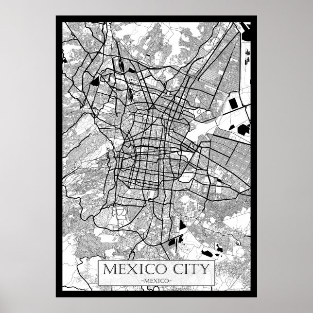 Póster Mapa de la Ciudad de México México (Frente)