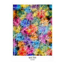 Mapa de la ciudad de Multan Pakistán
