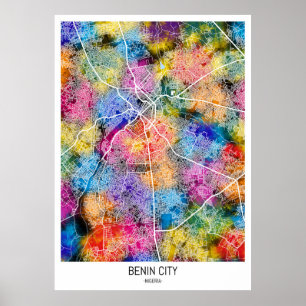 Póster Mapa de la ciudad de Nigeria