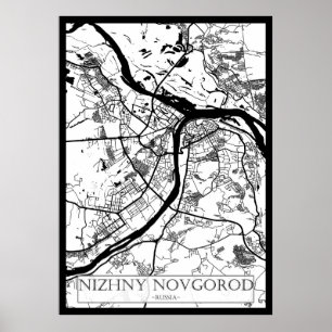 Póster Mapa de la ciudad de Nizhni Nóvgorod Rusia